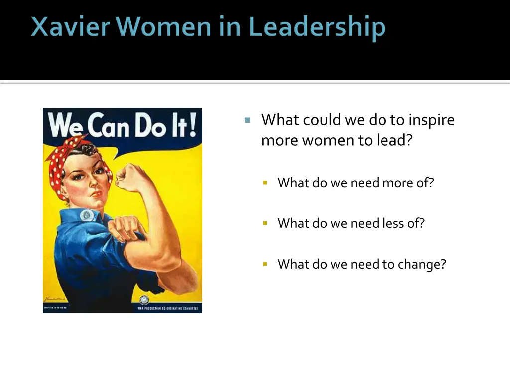 what could we do to inspire more women to lead