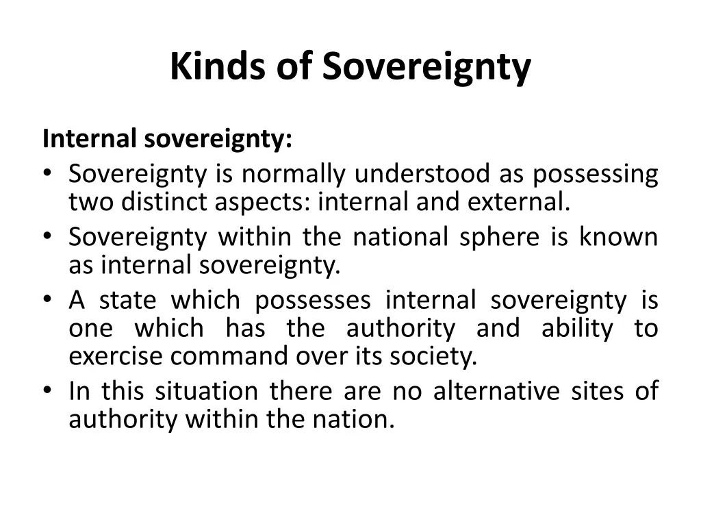 kinds of sovereignty