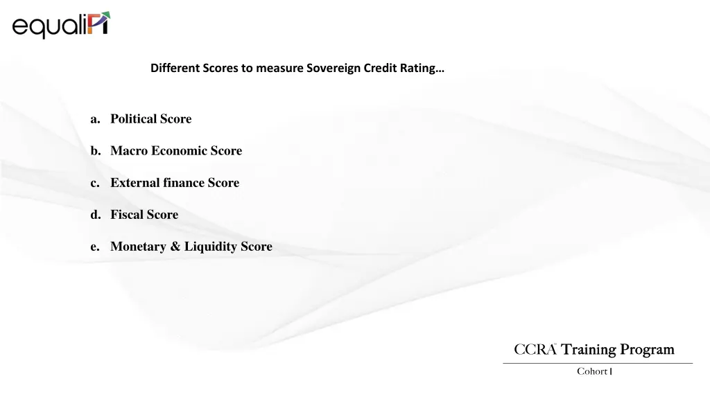 different scores to measure sovereign credit