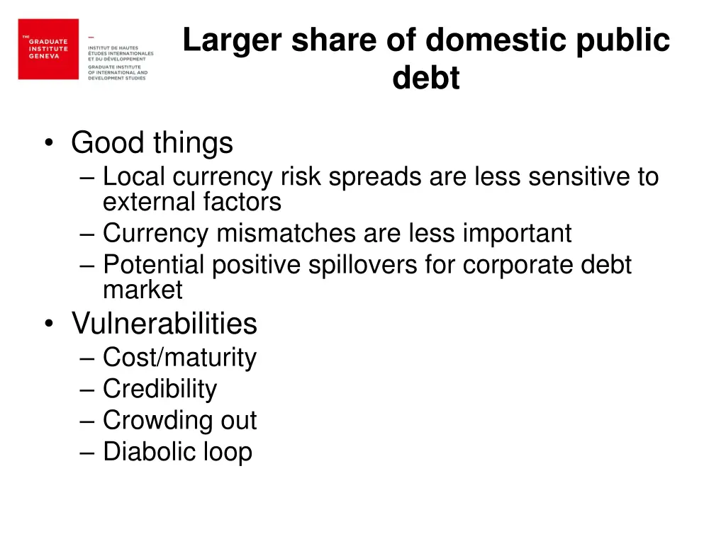 larger share of domestic public debt