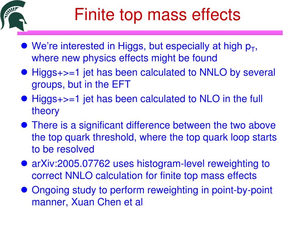 finite top mass effects