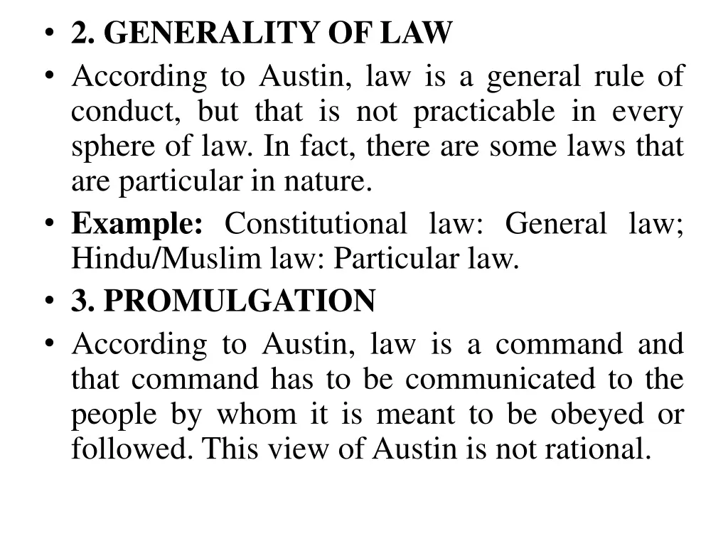 2 generality of law according to austin