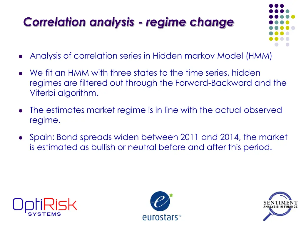 correlation analysis regime change