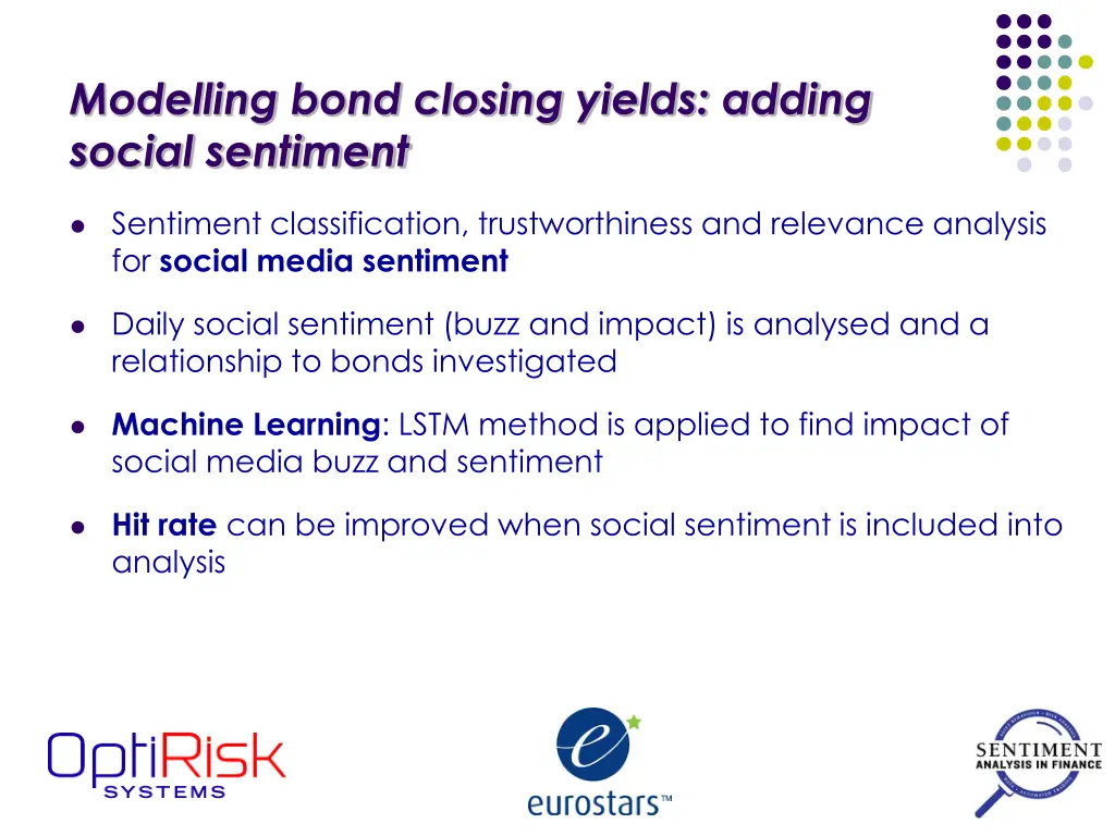 modelling bond closing yields adding social