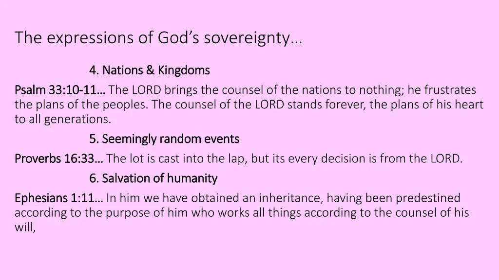 the expressions of god s sovereignty 1