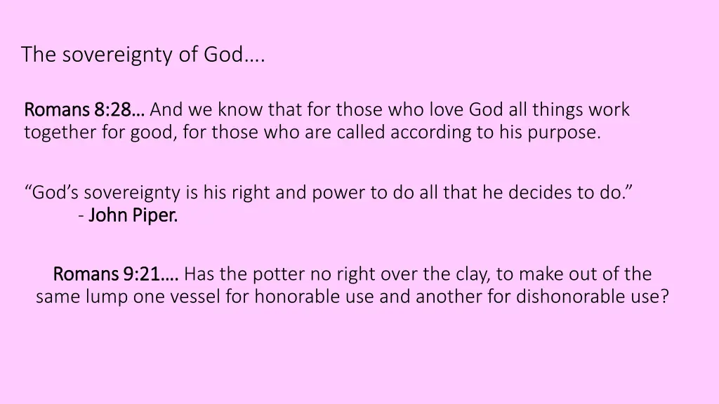 the sovereignty of god