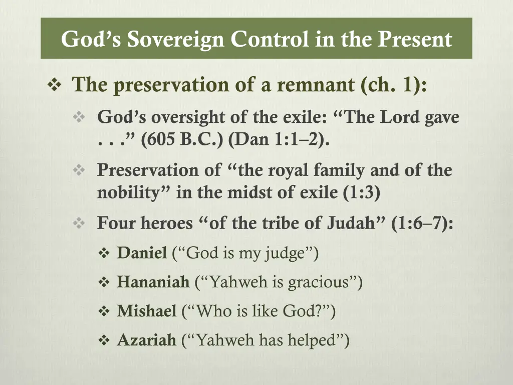 god s sovereign control in the present