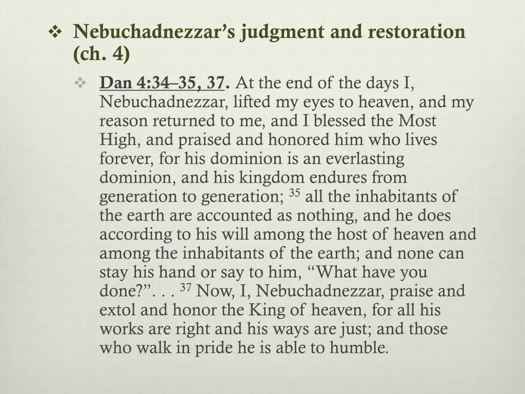 nebuchadnezzar s judgment and restoration