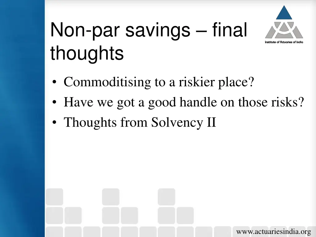 non par savings final thoughts