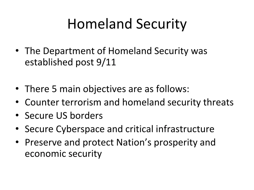 homeland security