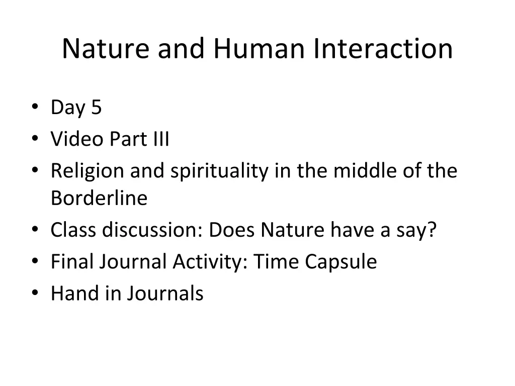 nature and human interaction