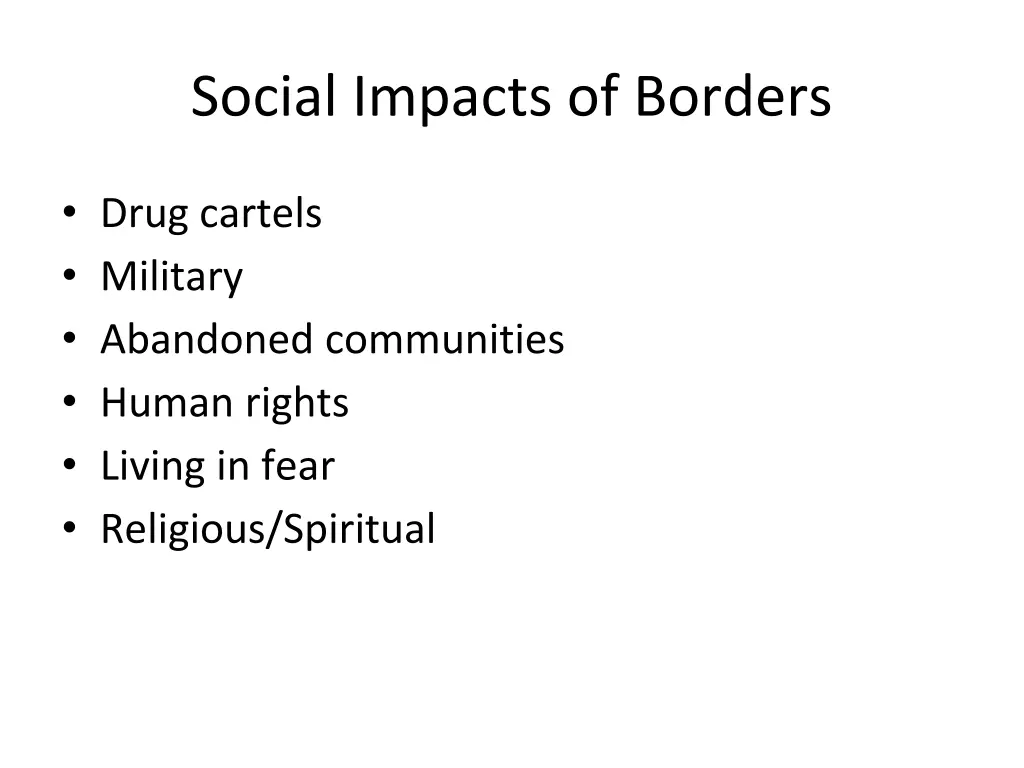 social impacts of borders