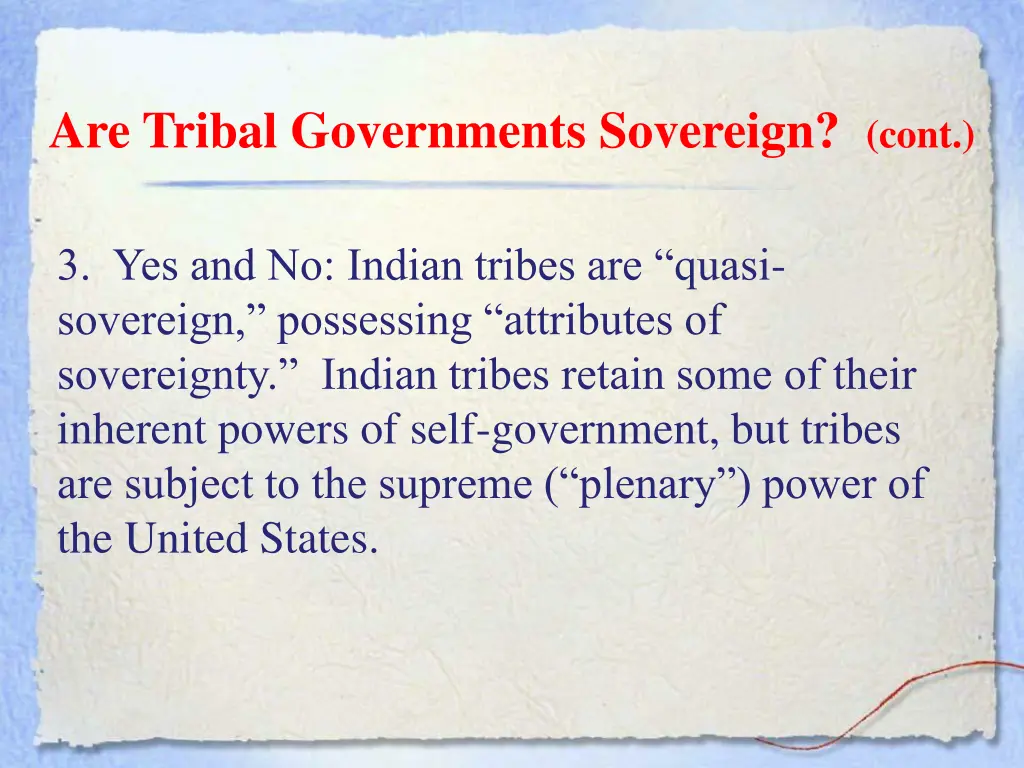 are tribal governments sovereign cont