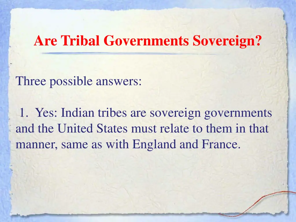 are tribal governments sovereign