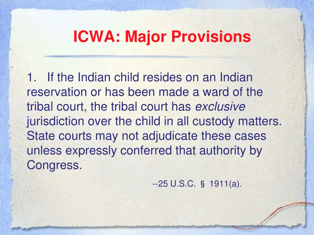 icwa major provisions