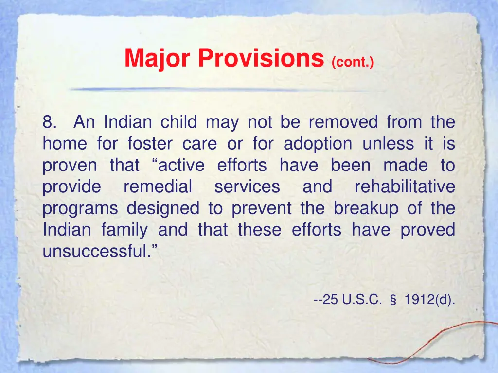 major provisions cont 6