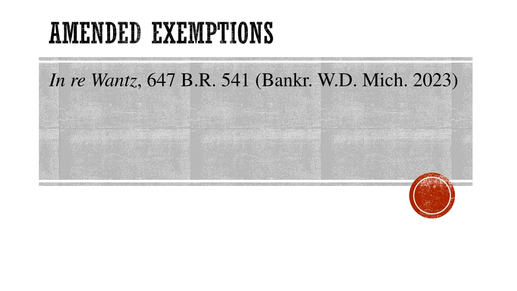 amended exemptions