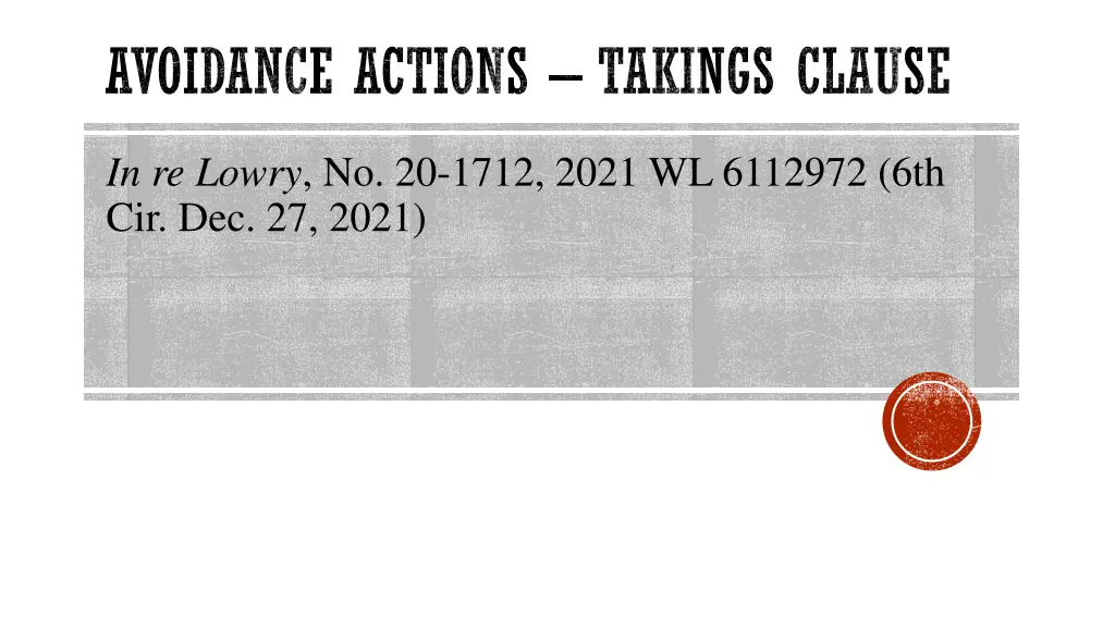 avoidance actions takings clause 2