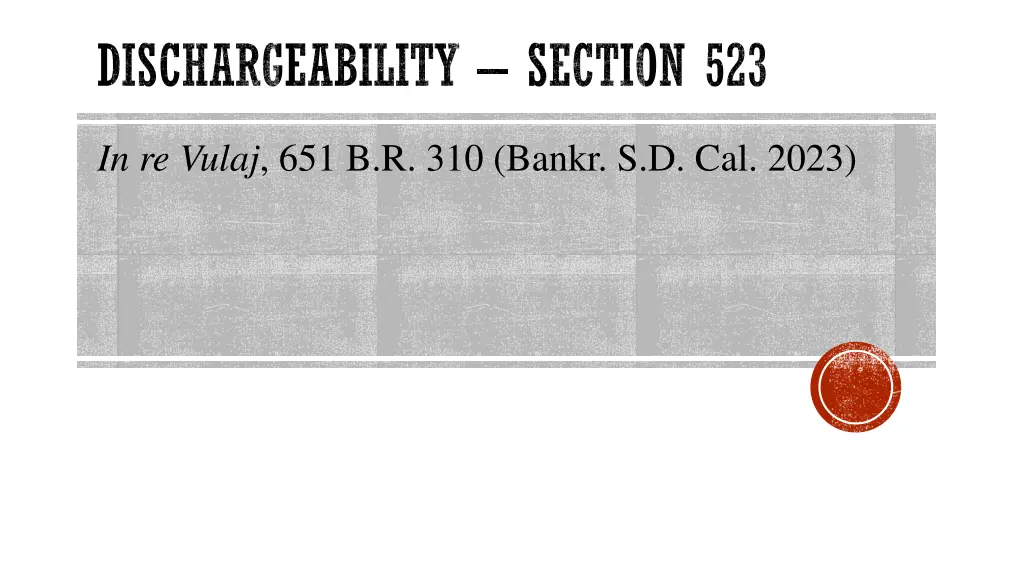 dischargeability section 523 2