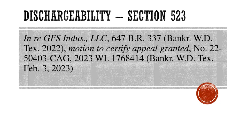 dischargeability section 523 4