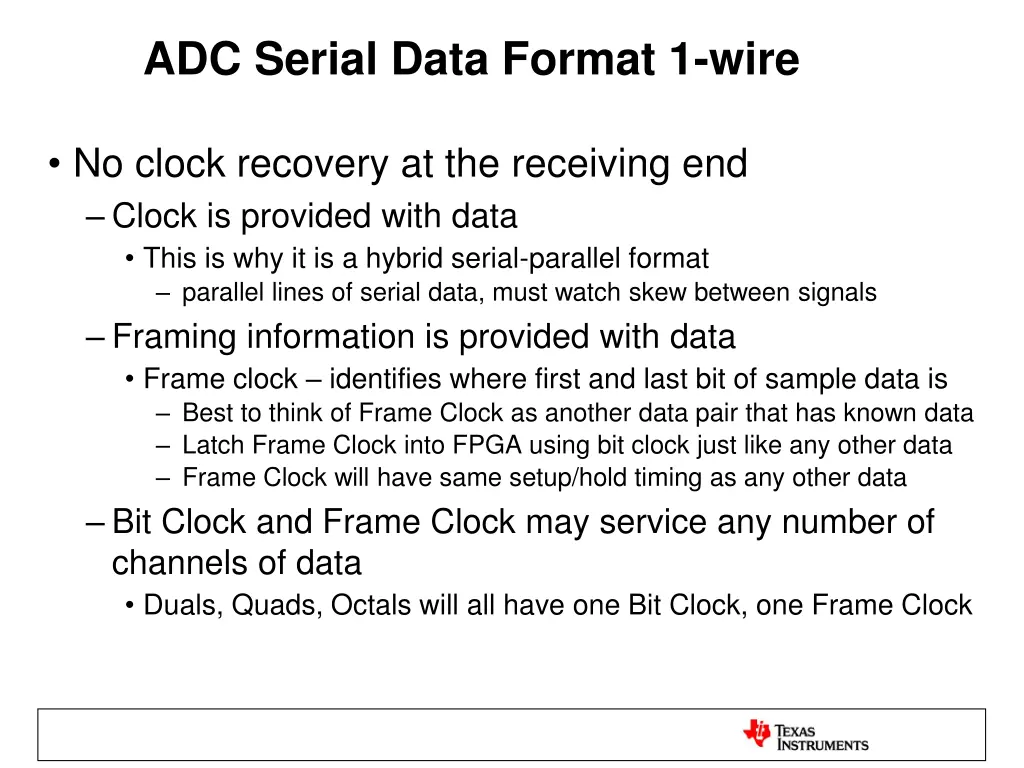 adc serial data format 1 wire