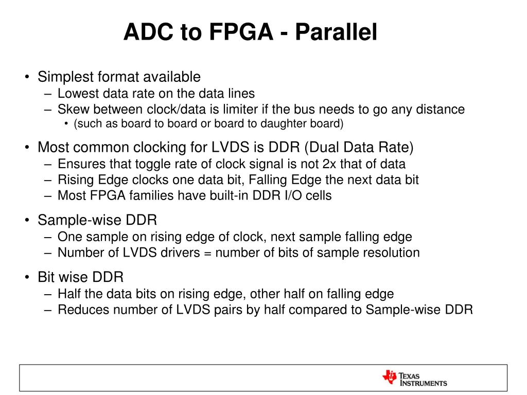 adc to fpga parallel