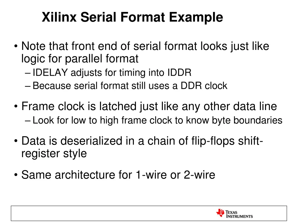 xilinx serial format example 1