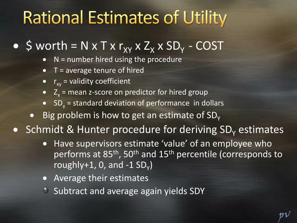 rational estimates of utility