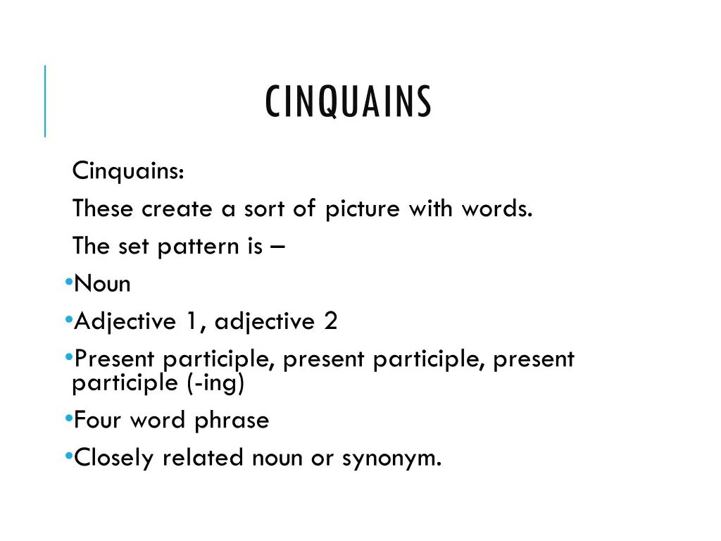 cinquains