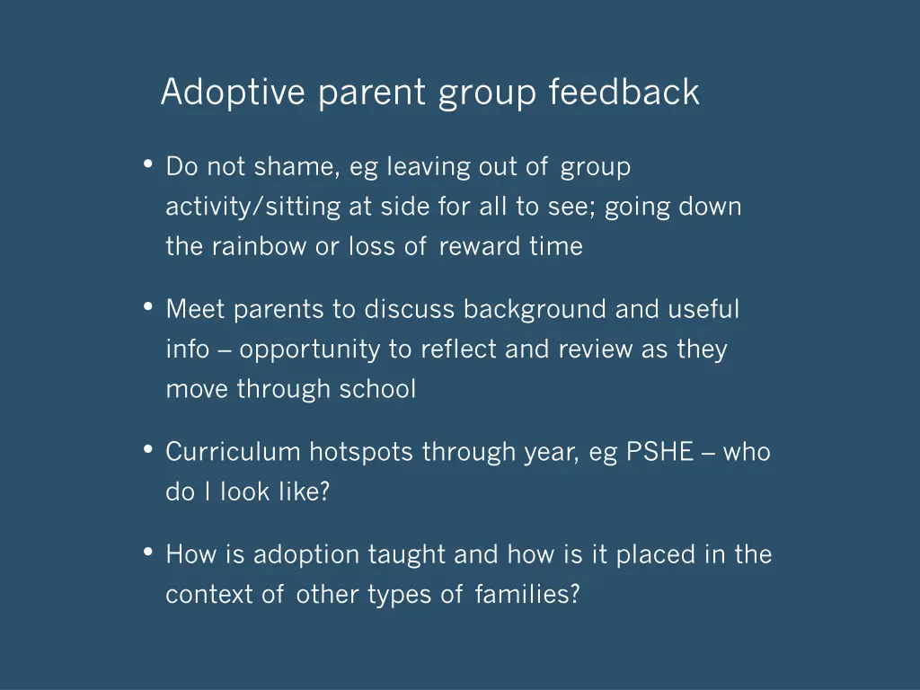 adoptive parent group feedback