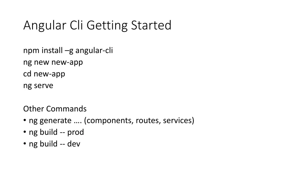 angular cli getting started