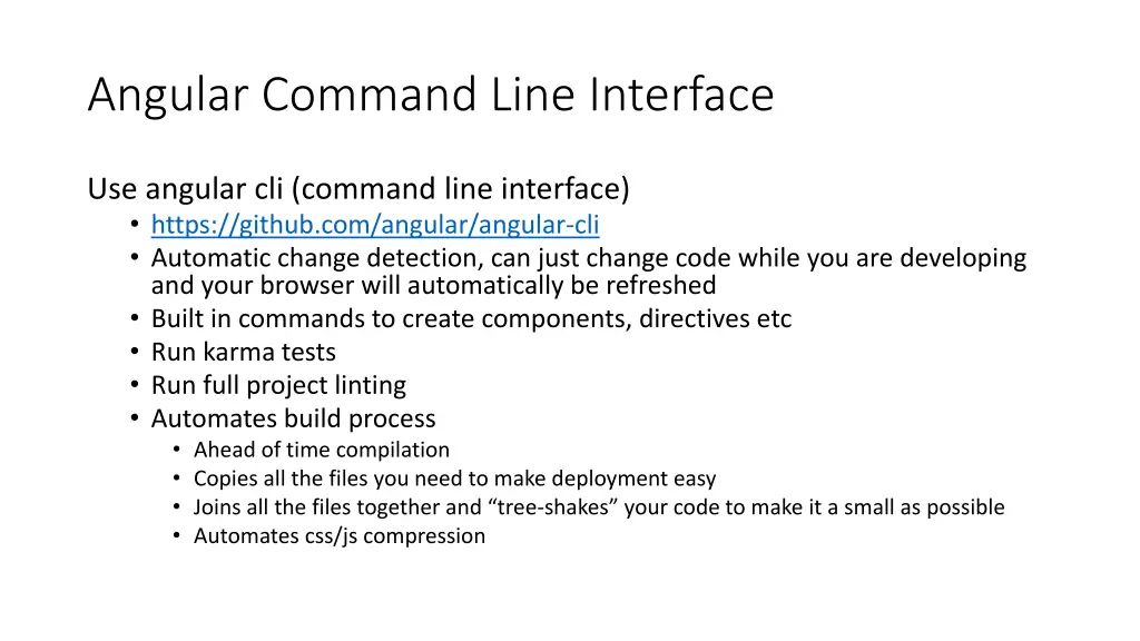 angular command line interface