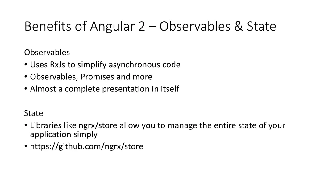 benefits of angular 2 observables state