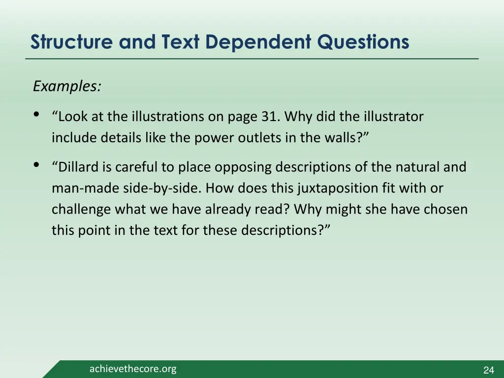 structure and text dependent questions 1