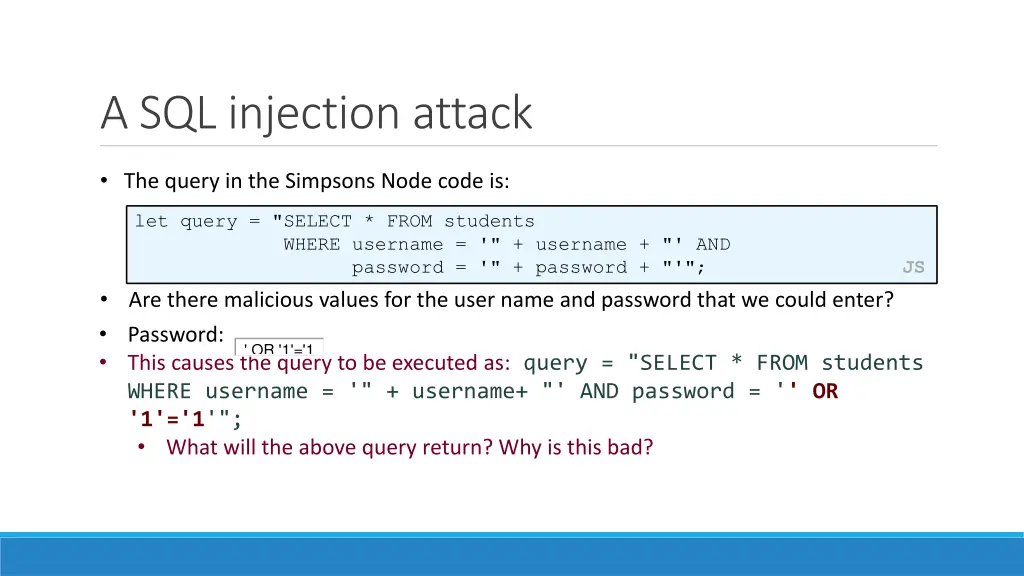 a sql injection attack