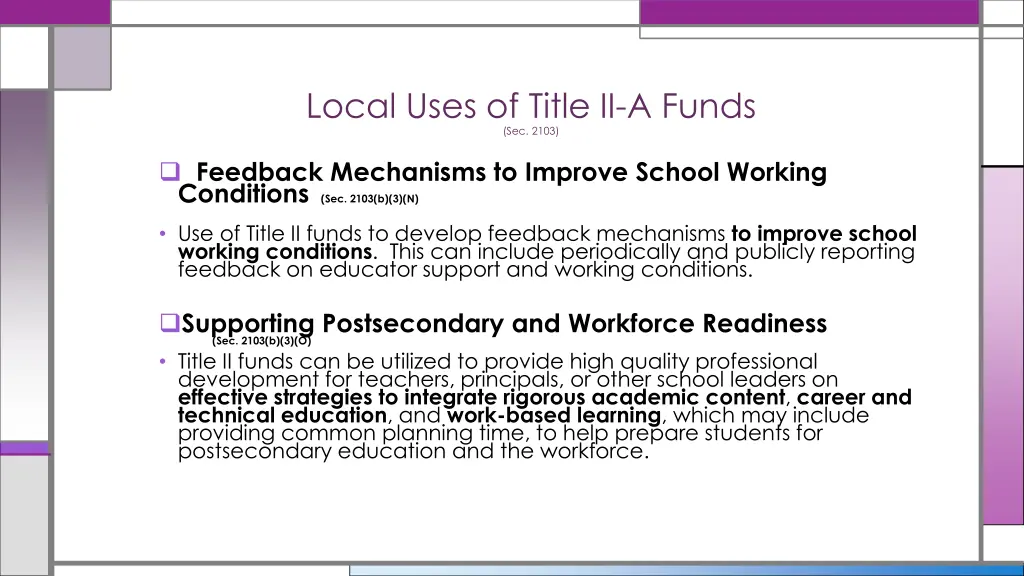 local uses of title ii a funds sec 2103 11