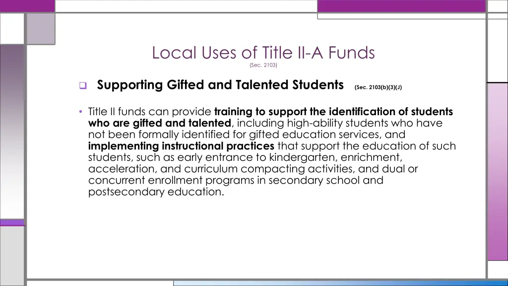 local uses of title ii a funds sec 2103 8