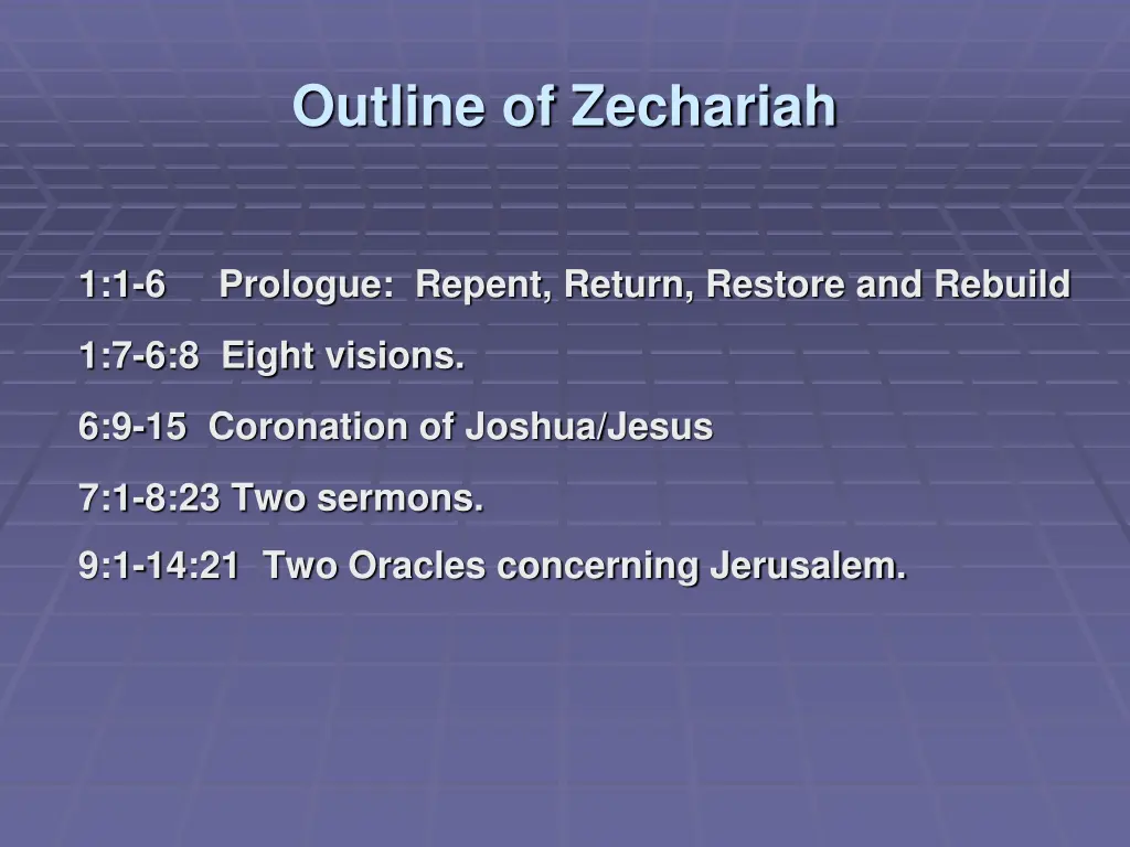 outline of zechariah