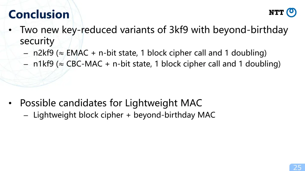 conclusion two new key reduced variants of 3kf9