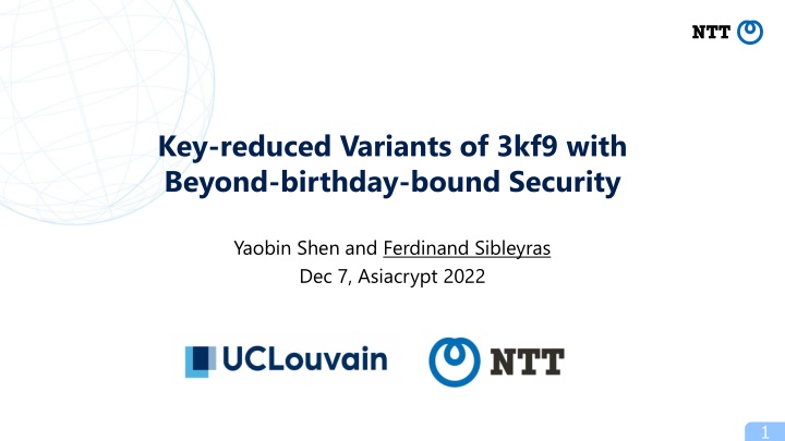 key reduced variants of 3kf9 with beyond birthday