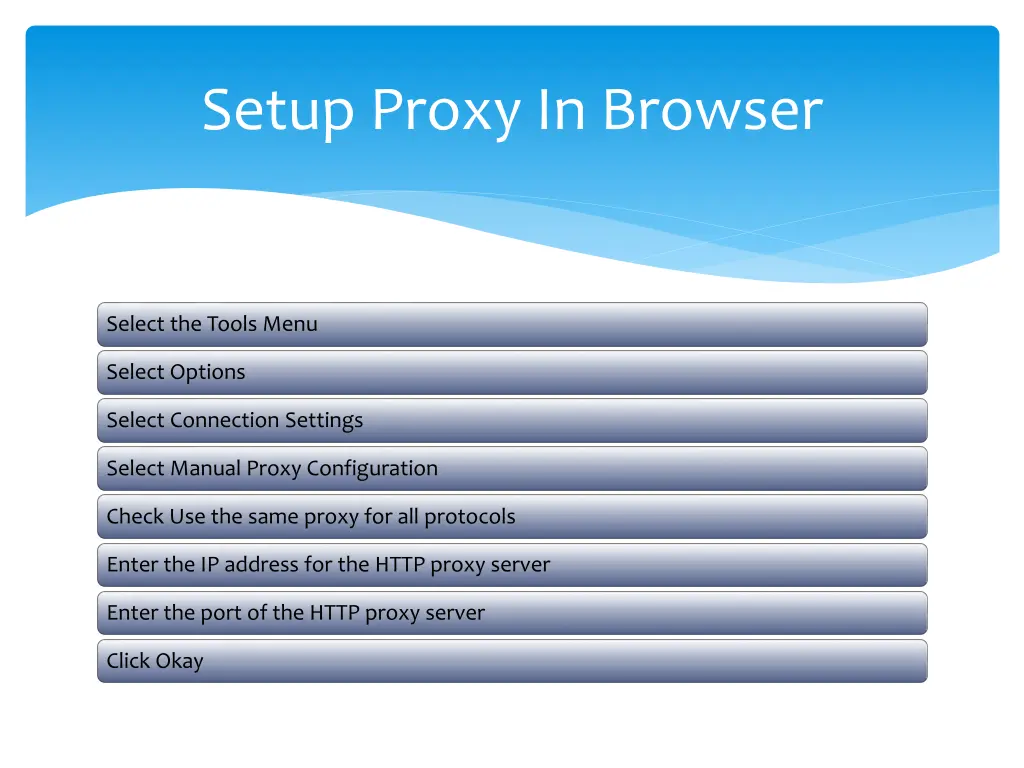 setup proxy in browser