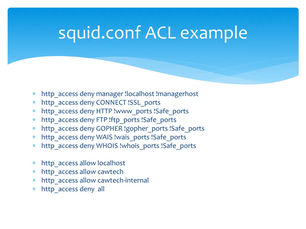 squid conf acl example