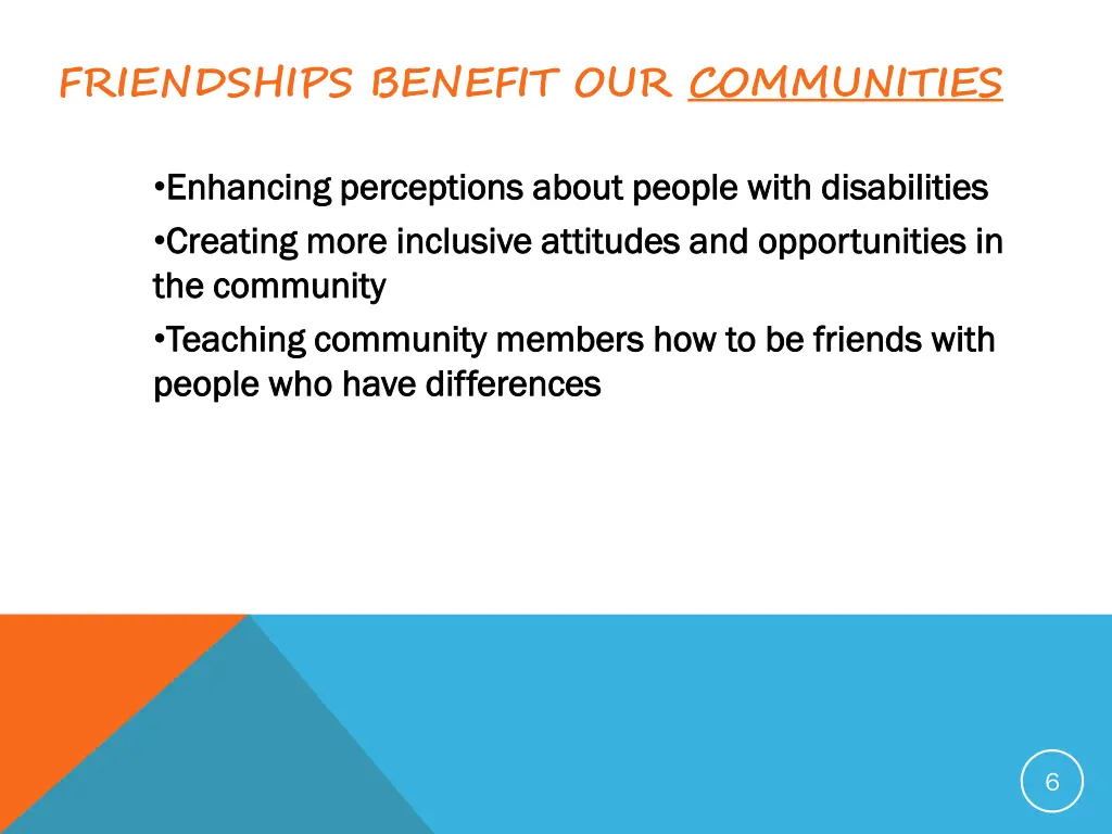 friendships benefit our communities