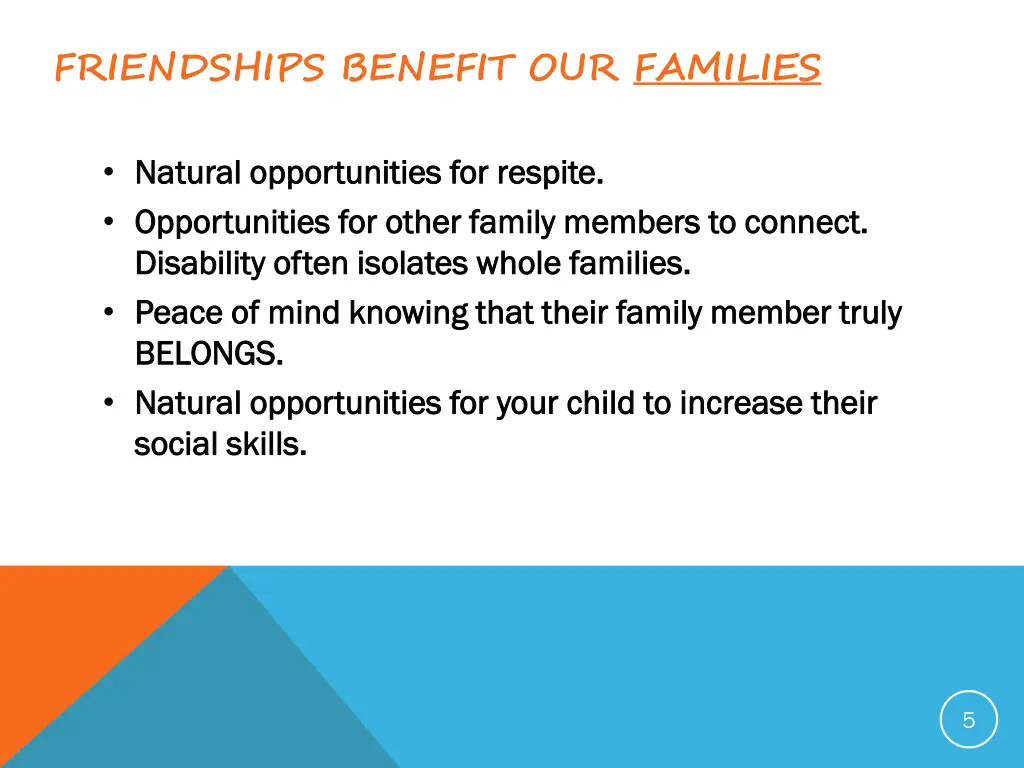 friendships benefit our families