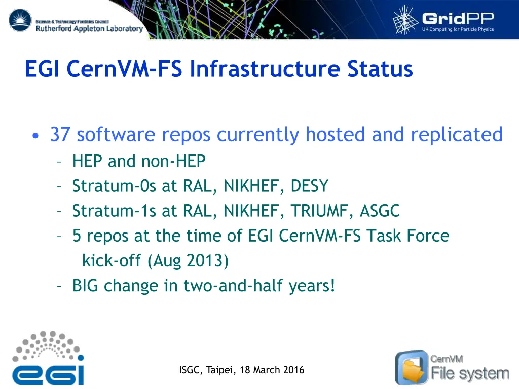 egi cernvm fs infrastructure status 2