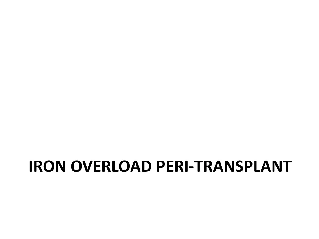 iron overload peri transplant