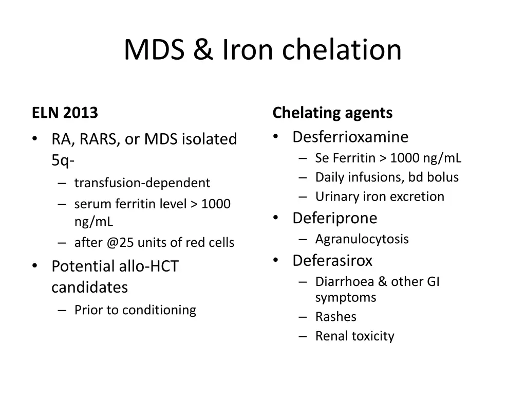 mds iron chelation