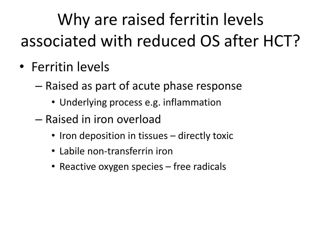 why are raised ferritin levels associated with