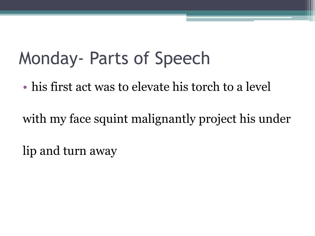 monday parts of speech