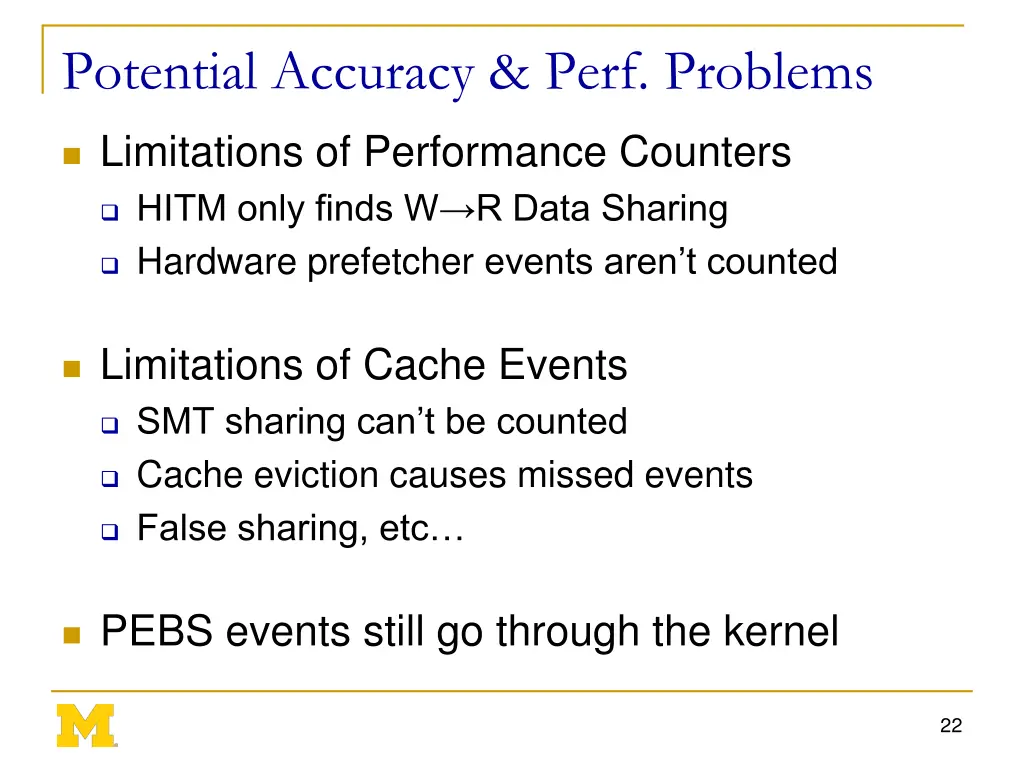 potential accuracy perf problems